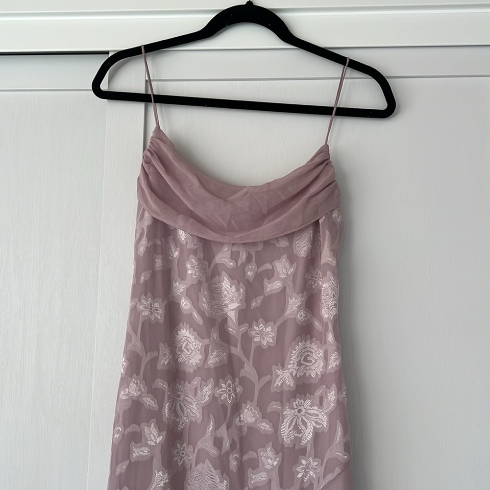UO Tierra Chiffon Cowl Neck Asymmetrical Midi Dress - Small - Picture 3 of 5